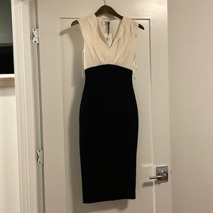 Ted Baker black and cream fitted dress